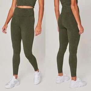 MPG Moss Green High Rise Leggings Small CloudFlex Compression Yoga Running